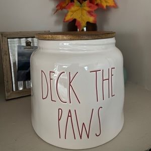 Rae Dunn deck the paws canister